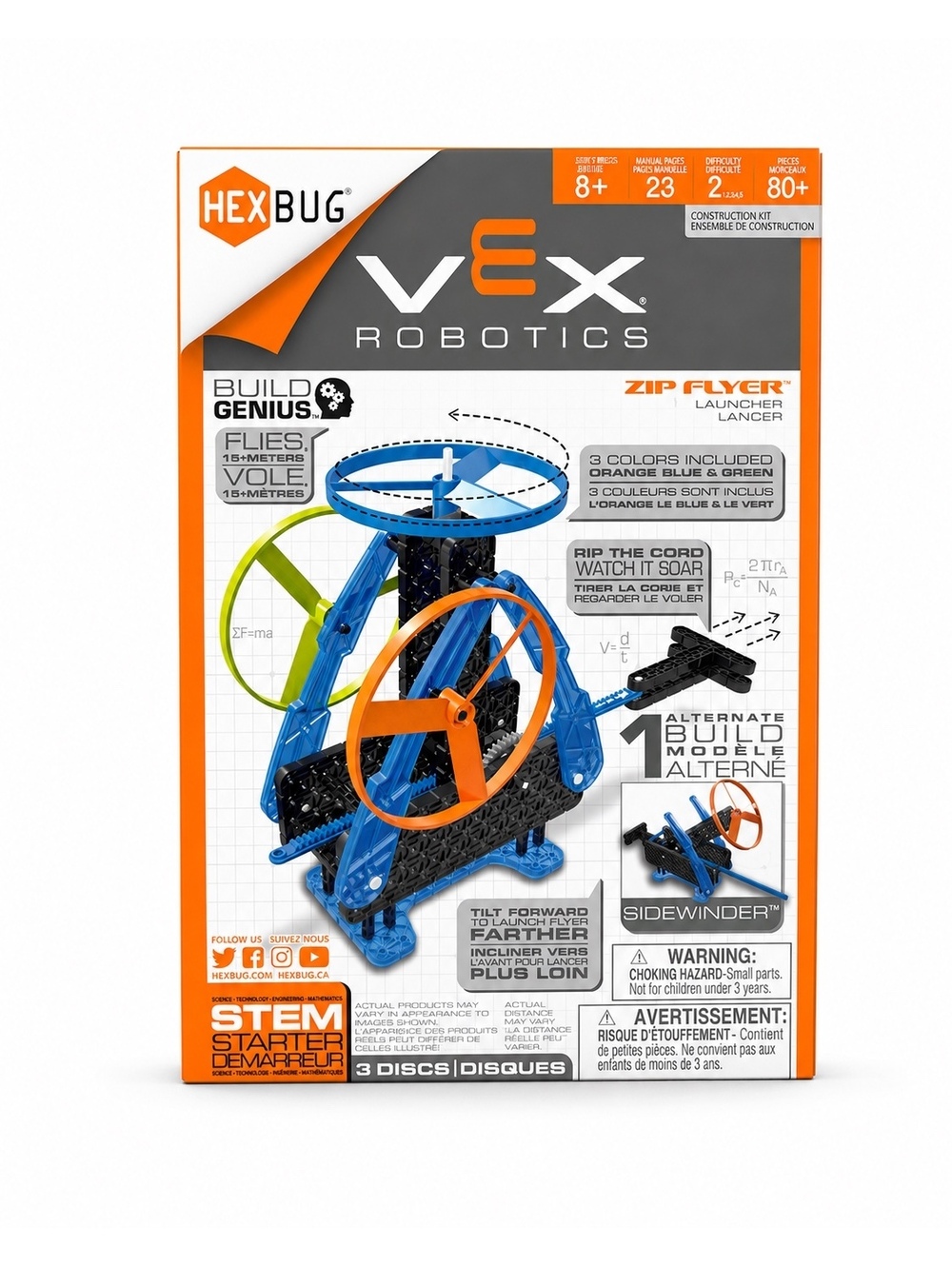 HEXBUG VEX Robotics Zip Flyer Launcher STEM Kit 80+ Pieces New Sealed